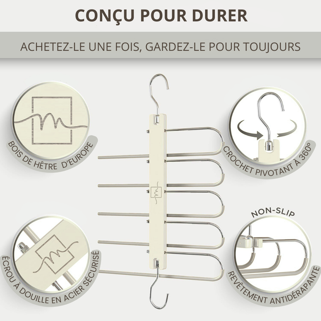 AhorroHanger - Lot de 2 Cintres multi-vêtements