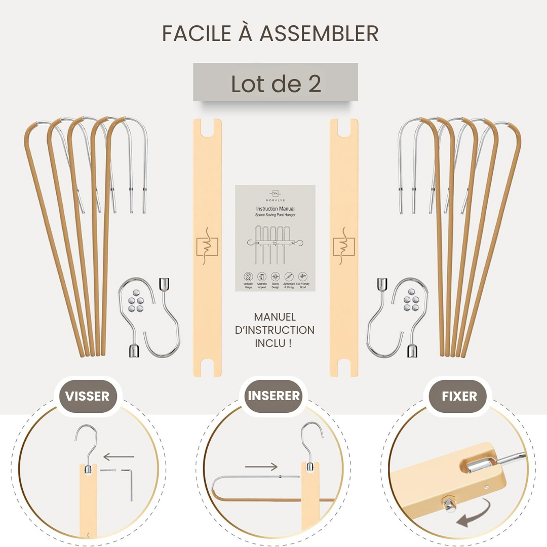 AhorroHanger - Lot de 2 Cintres multi-vêtements